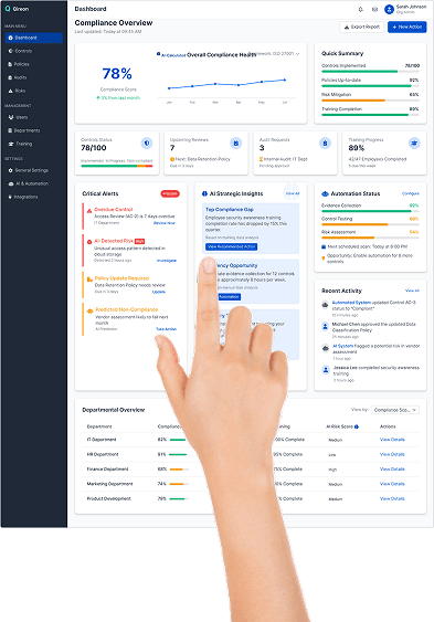 Qireon compliance management software dashboard